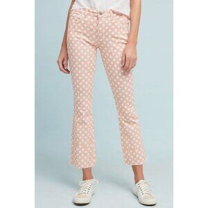 Polka Dot Peach & White Frayed Hem Womens Jeans